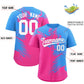 Custom Powder Blue Pink Personalized Ink Pattern Authentic Baseball Jersey Limited