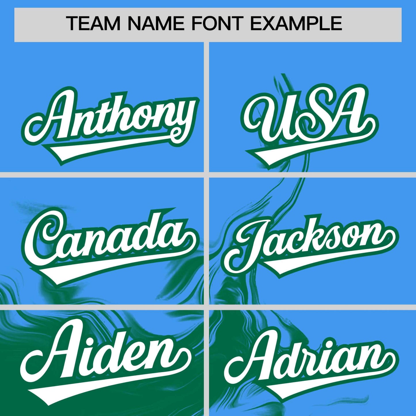 Custom Powder Blue Kelly Green Personalized Ink Pattern Authentic Baseball Jersey Limited