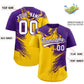 Custom Purple Gold Personalized Ink Pattern Authentic Baseball Jersey Limited