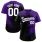 Custom Purple Black Personalized Ink Pattern Authentic Baseball Jersey
