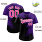 Custom Purple Black Personalized Ink Pattern Authentic Baseball Jersey Limited