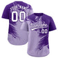 Custom Purple Light Purple Personalized Ink Pattern Authentic Baseball Jersey
