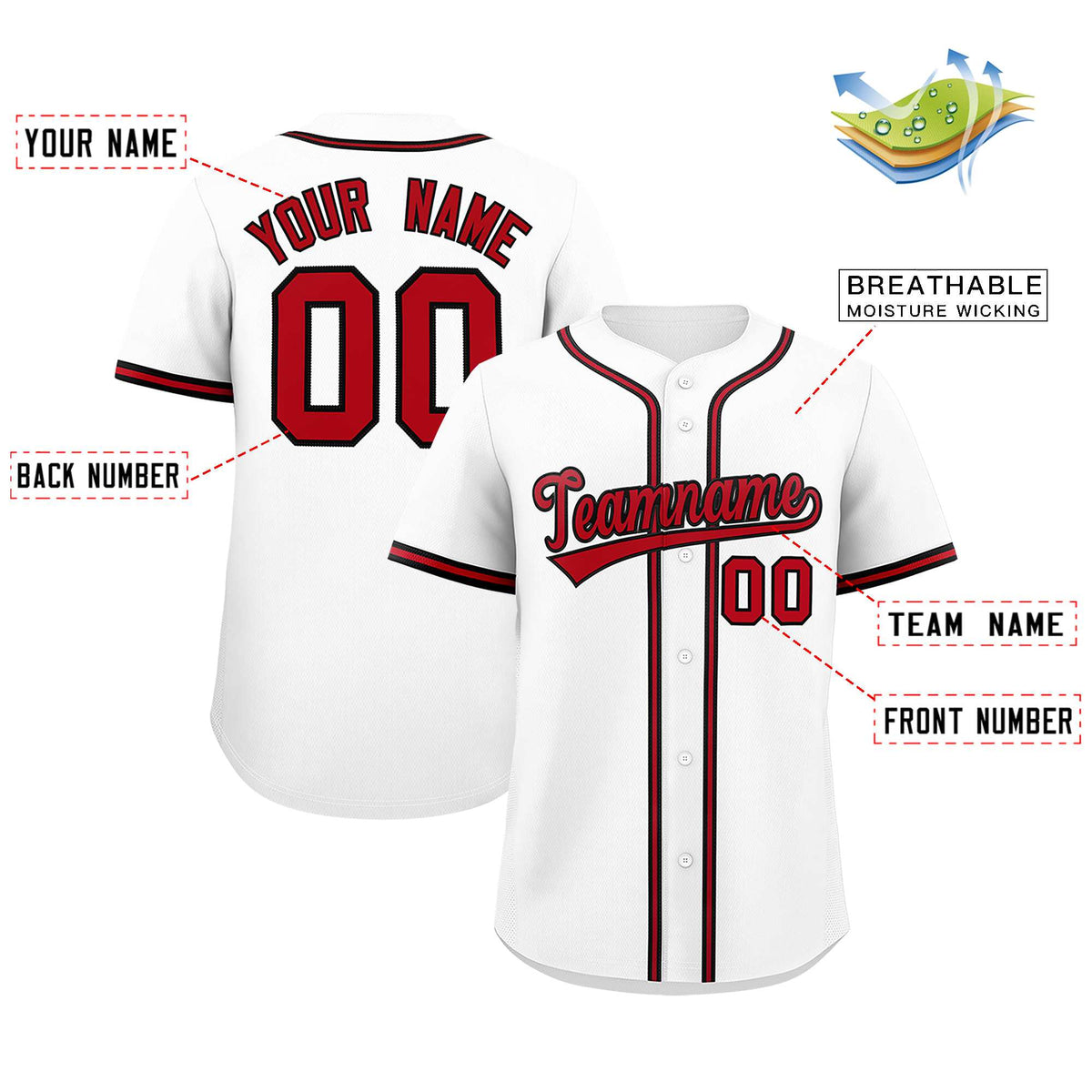 Custom White Classic Style Authentic Baseball Jersey Limited