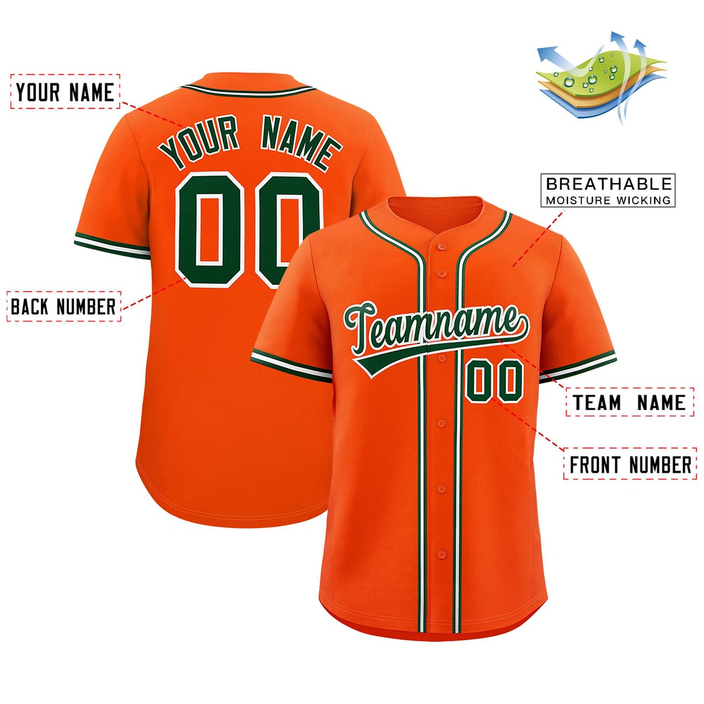 Custom Orange Classic Style Authentic Baseball Jersey Limited