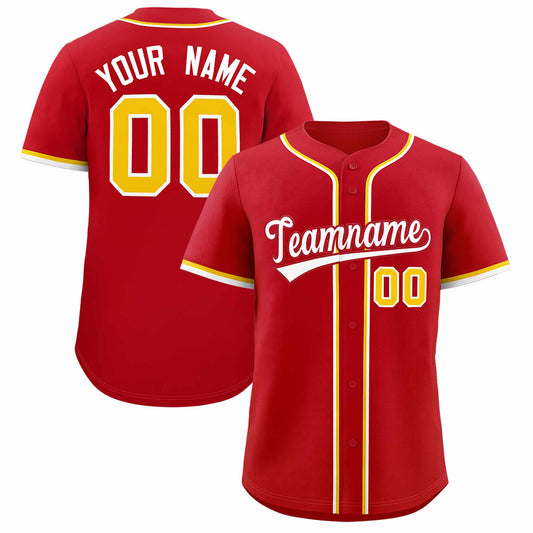 Custom Red Classic Style Authentic Baseball Jersey