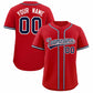 Custom Red Classic Style Authentic Baseball Jersey
