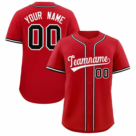 Custom Red Classic Style Authentic Baseball Jersey