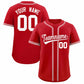 Custom Red Classic Style Authentic Baseball Jersey