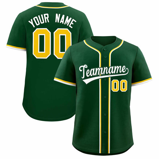 Custom Green Classic Style Authentic Baseball Jersey