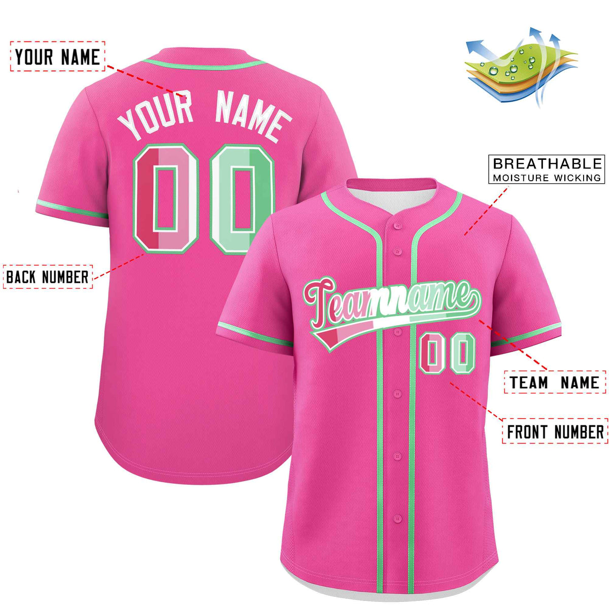 Custom Pink Abrosexual For Pride Month Classic Style Authentic Baseball Jersey Limited