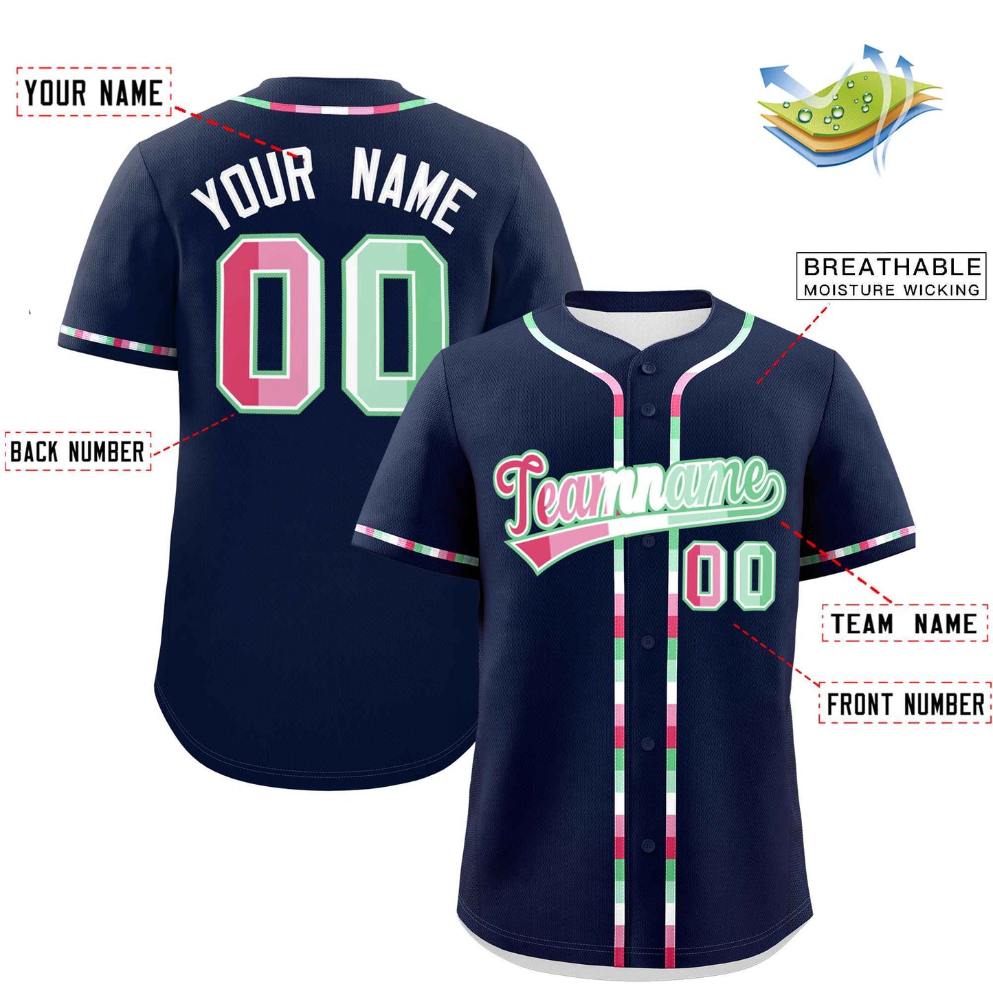Custom Navy Abrosexual For Pride Month Classic Style Authentic Baseball Jersey Limited