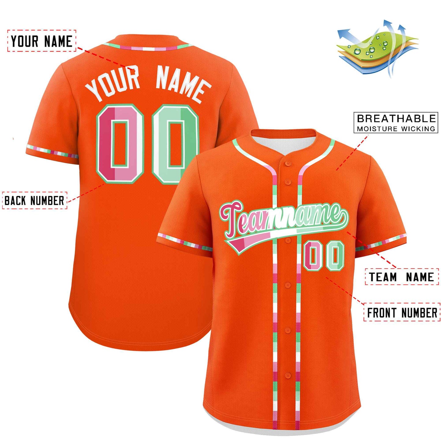 Custom Orange Abrosexual For Pride Month Classic Style Authentic Baseball Jersey Limited