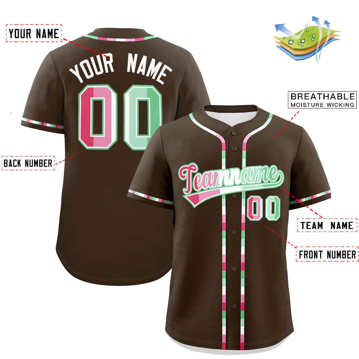Custom Brown Abrosexual For Pride Month Classic Style Authentic Baseball Jersey Limited