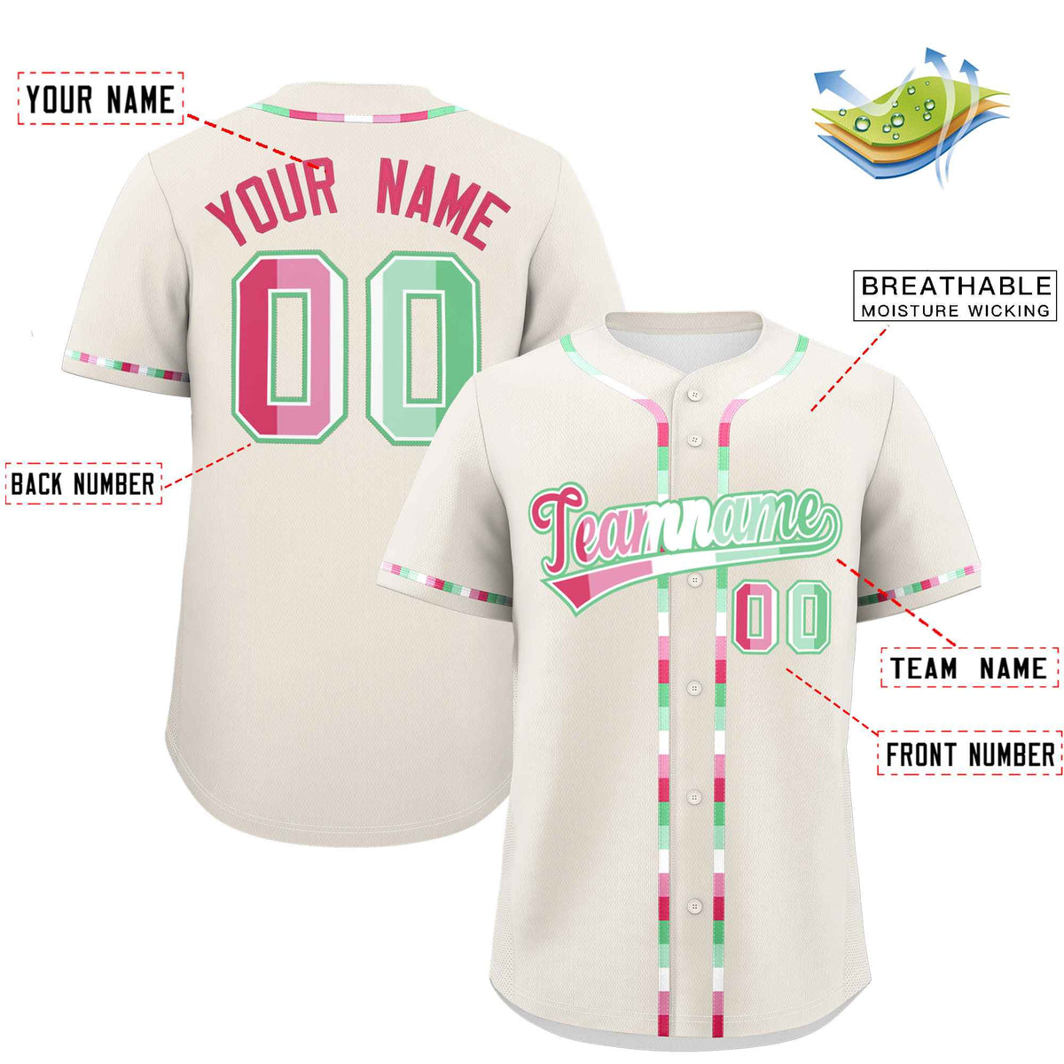 Custom Cream Abrosexual For Pride Month Classic Style Authentic Baseball Jersey Limited
