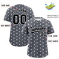 Custom Dark Gray White Personalized Polka Dot Graffiti Pattern Authentic Baseball Jersey Limited
