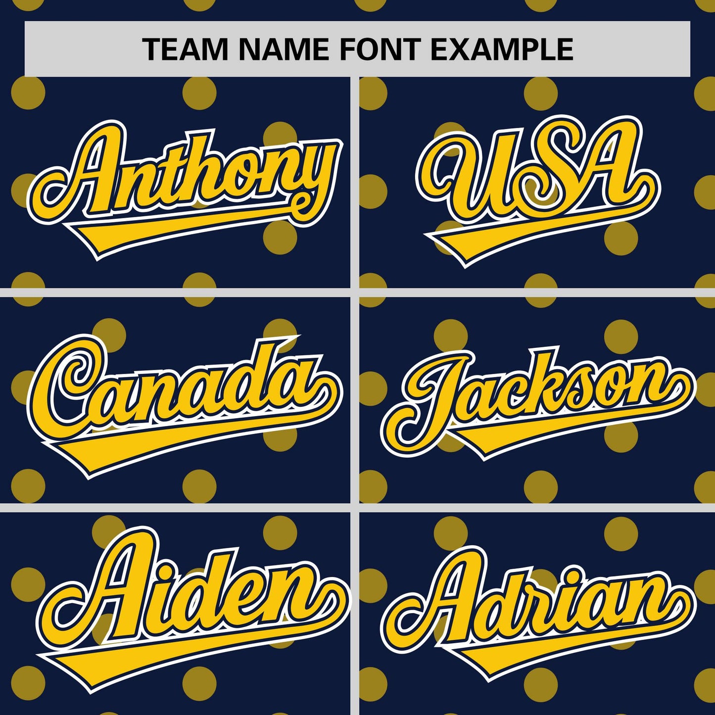 Custom Navy Gold Personalized Polka Dot Graffiti Pattern Authentic Baseball Jersey Limited