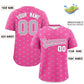Custom Pink Gray Personalized Polka Dot Graffiti Pattern Authentic Baseball Jersey Limited