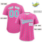 Custom Pink Bright Green Personalized Polka Dot Graffiti Pattern Authentic Baseball Jersey Limited