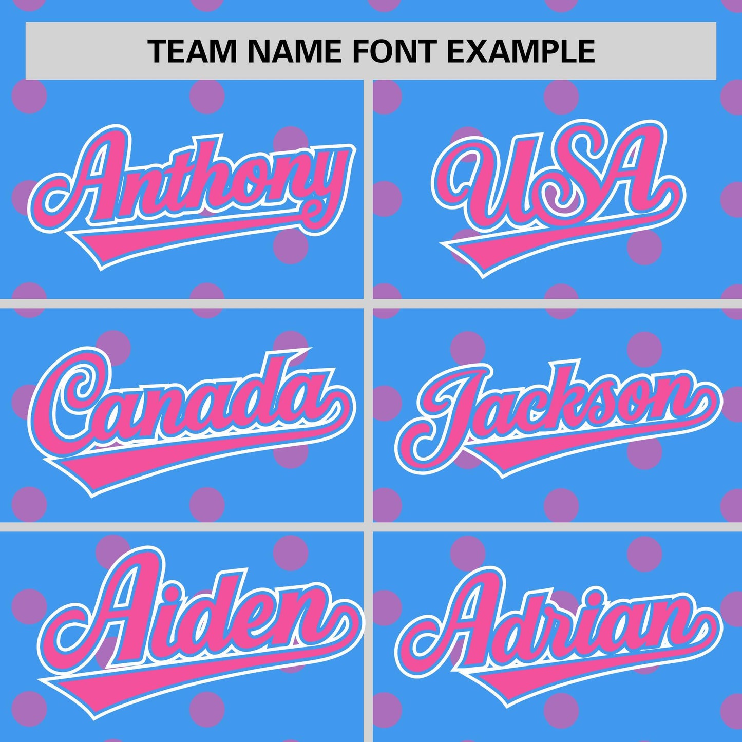 Custom Powder Blue Pink Personalized Polka Dot Graffiti Pattern Authentic Baseball Jersey Limited