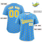 Custom Powder Blue Gold Personalized Polka Dot Graffiti Pattern Authentic Baseball Jersey Limited