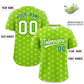 Custom Neon Green White Personalized Polka Dot Graffiti Pattern Authentic Baseball Jersey Limited
