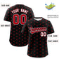 Custom Black Red Personalized Polka Dot Graffiti Pattern Authentic Baseball Jersey Limited