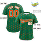Custom Kelly Green Orange Personalized Polka Dot Graffiti Pattern Authentic Baseball Jersey Limited