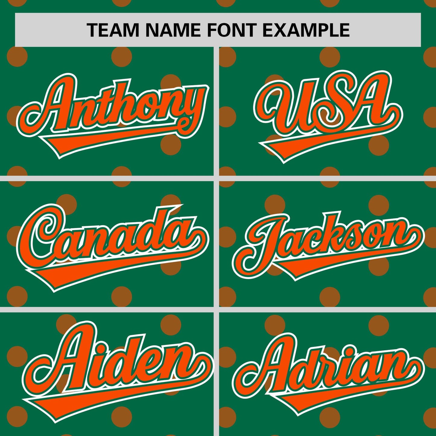 Custom Kelly Green Orange Personalized Polka Dot Graffiti Pattern Authentic Baseball Jersey Limited