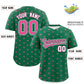 Custom Kelly Green Pink Personalized Polka Dot Graffiti Pattern Authentic Baseball Jersey Limited