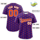 Custom Purple Orange Personalized Polka Dot Graffiti Pattern Authentic Baseball Jersey Limited
