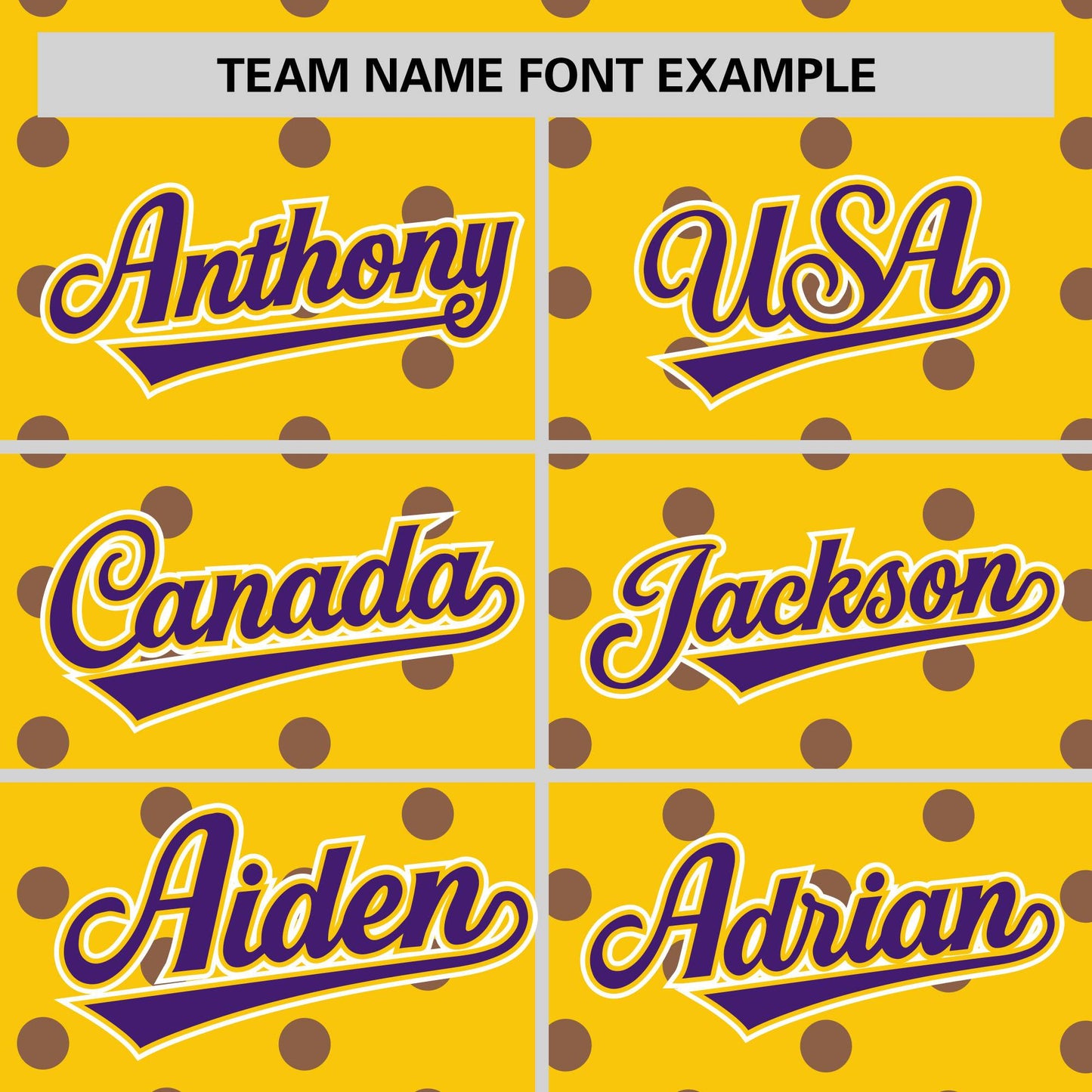 Custom Gold Purple Personalized Polka Dot Graffiti Pattern Authentic Baseball Jersey Limited