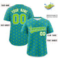 Custom Aqua Neon Green Personalized Polka Dot Graffiti Pattern Authentic Baseball Jersey Limited