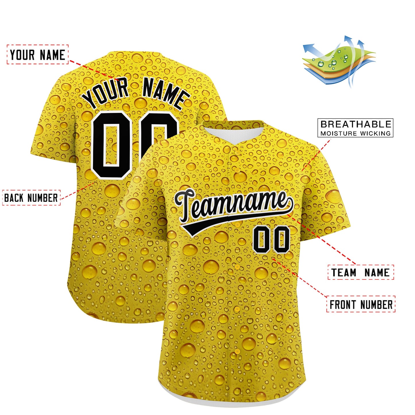 Custom Gold Personalized Beer Day Shirt Parties Baseball Jersey Limited