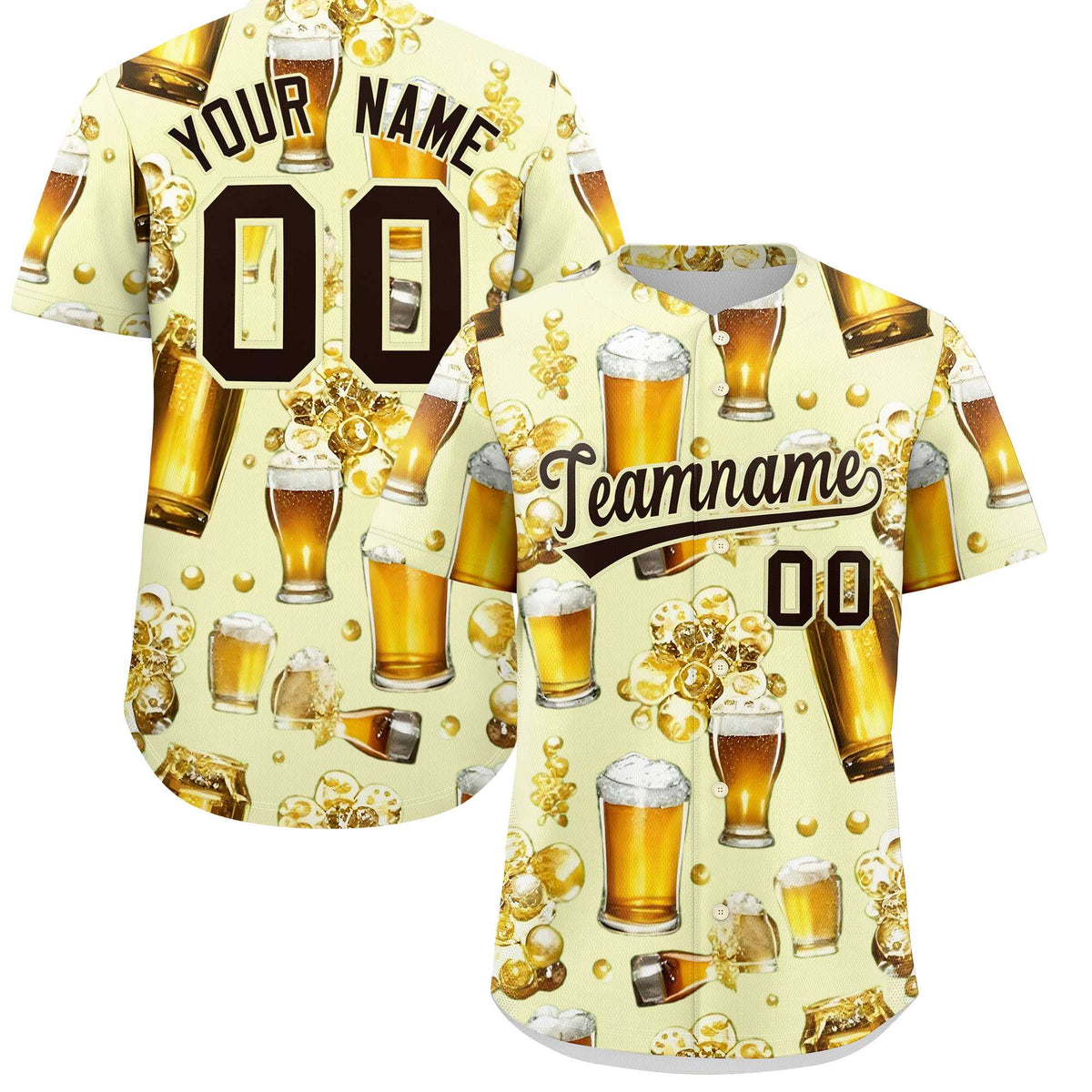 Custom Cream Personalized Beer Day Shirt Parties Baseball Jersey