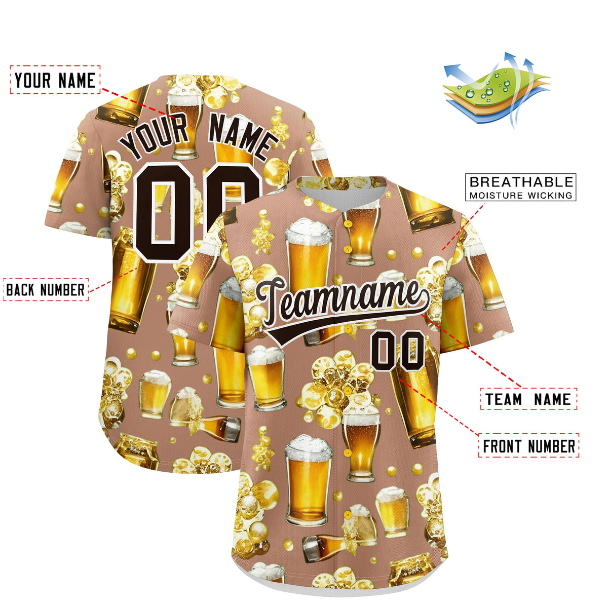 Custom Coffee Personalized Beer Day Shirt Parties Baseball Jersey Limited