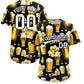 Custom Black Personalized Beer Day Shirt Parties Baseball Jersey