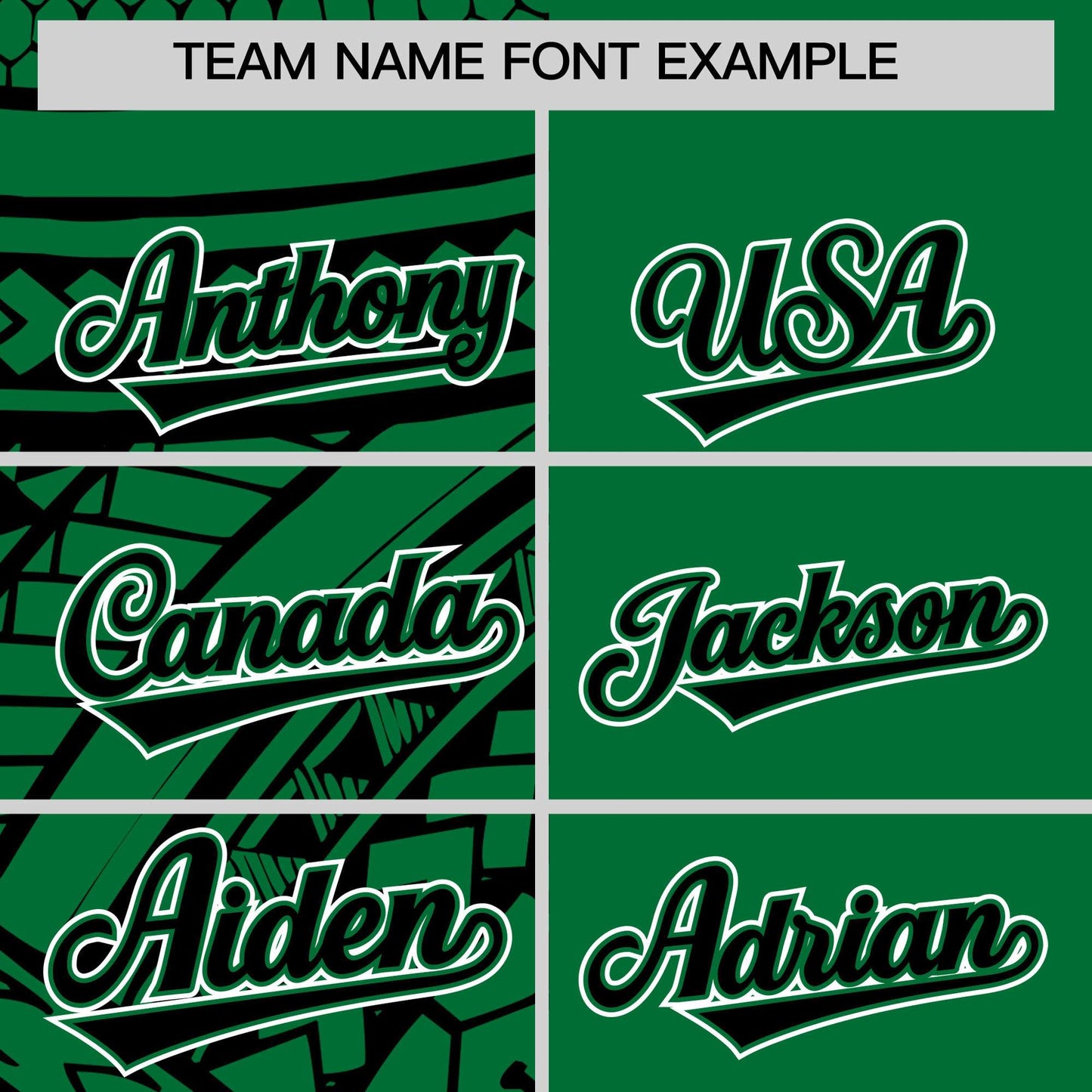 Custom Kelly Green Black Split Fashion Tribal Pattern Authentic Baseball Jersey Limited