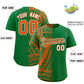 Custom Kelly Green Orange Split Fashion Tribal Pattern Authentic Baseball Jersey Limited