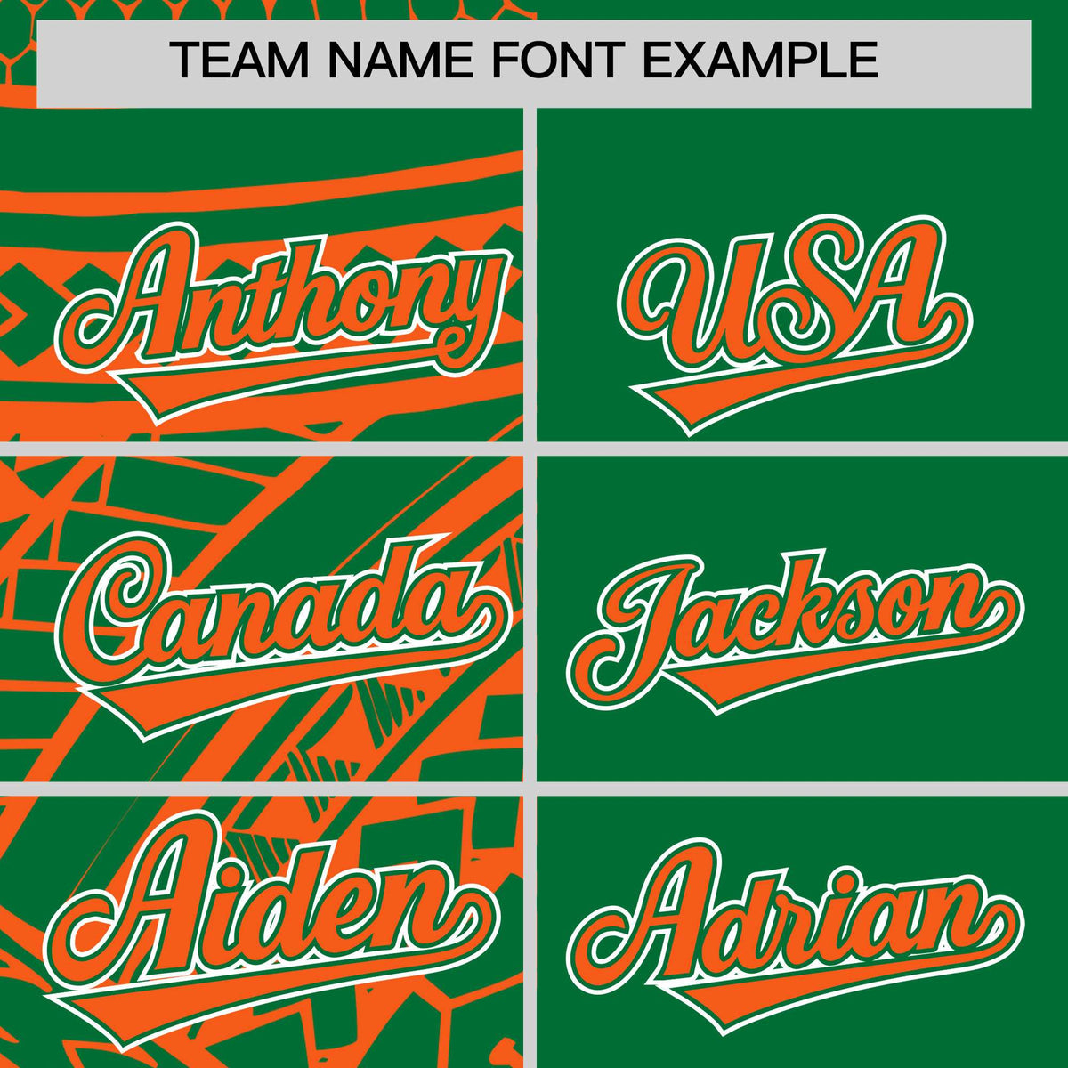 Custom Kelly Green Orange Split Fashion Tribal Pattern Authentic Baseball Jersey Limited