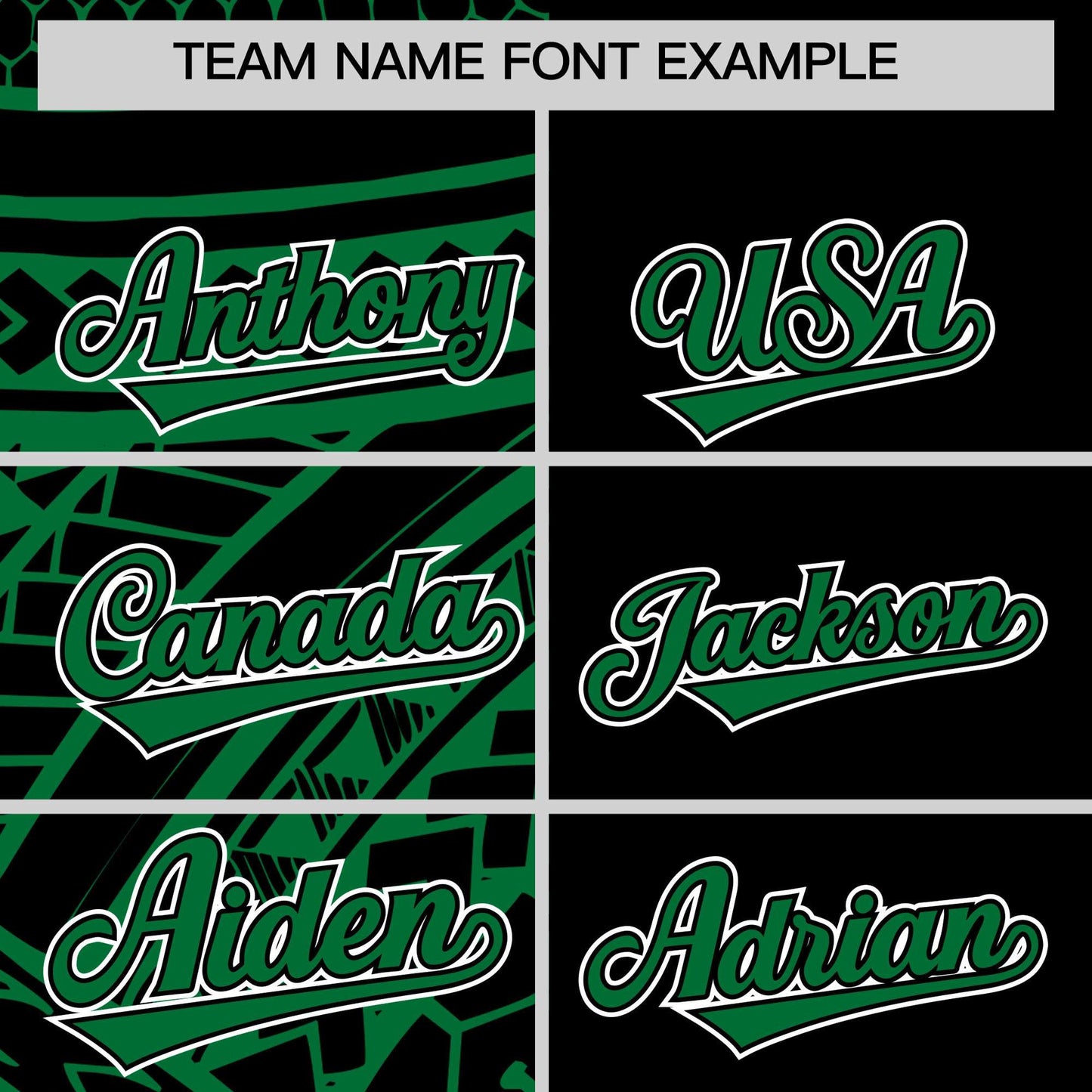 Custom Black Kelly Green Split Fashion Tribal Pattern Authentic Baseball Jersey Limited