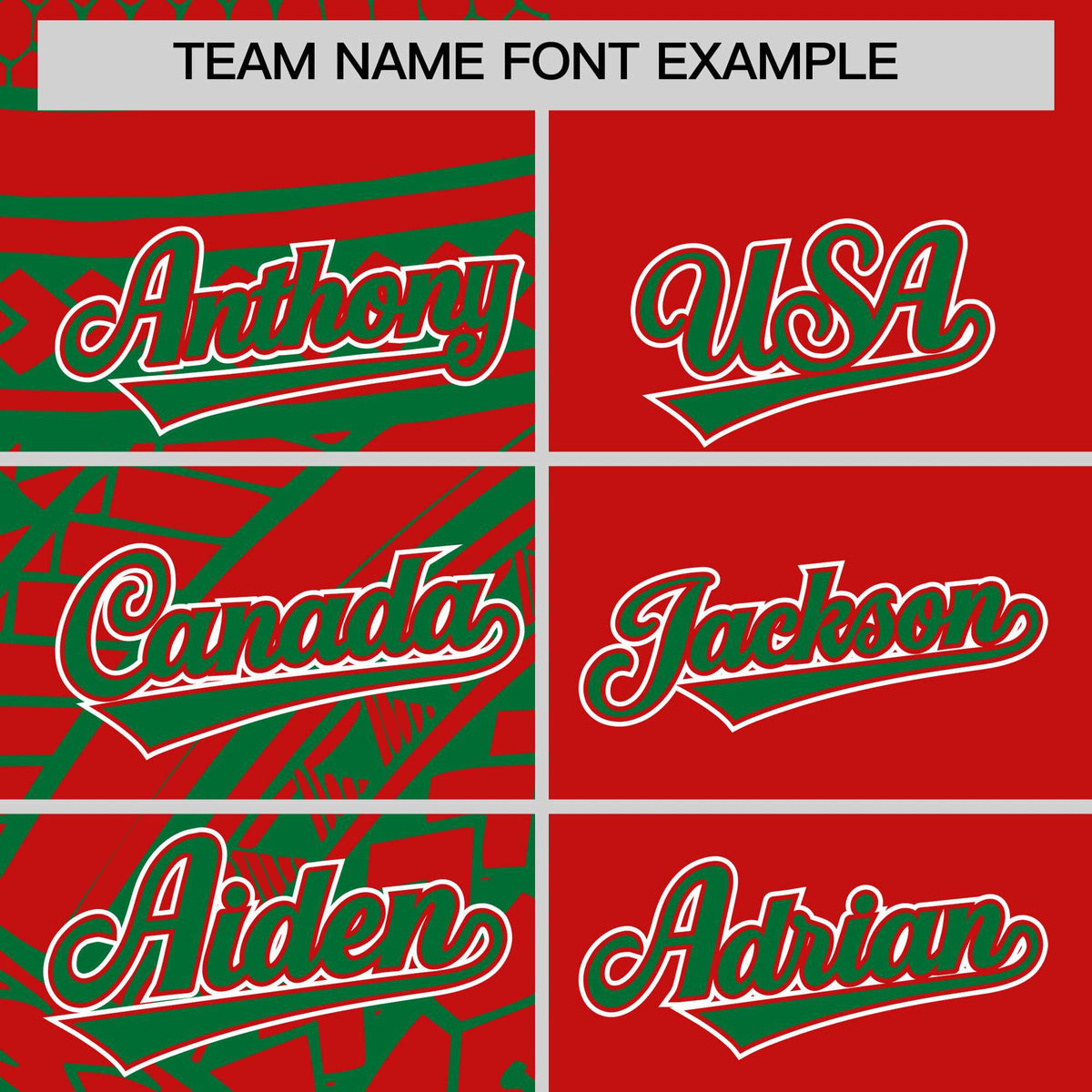 Custom Red Kelly Green Split Fashion Tribal Pattern Authentic Baseball Jersey Limited