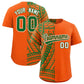 Custom Orange Kelly Green Split Fashion Tribal Pattern Authentic Baseball Jersey