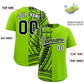 Custom Neon Green Navy Split Fashion Tribal Pattern Authentic Baseball Jersey Limited