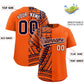 Custom Orange Navy Split Fashion Tribal Pattern Authentic Baseball Jersey Limited