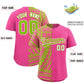 Custom Pink Neon Green Split Fashion Tribal Pattern Authentic Baseball Jersey Limited