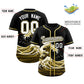 Custom Black Wave Graffiti Pattern Authentic Baseball Jersey Limited