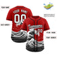 Custom Red Wave Graffiti Pattern Authentic Baseball Jersey Limited