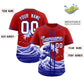 Custom Red Wave Graffiti Pattern Authentic Baseball Jersey Limited