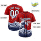 Custom Red Wave Graffiti Pattern Authentic Baseball Jersey Limited
