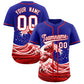 Custom Royal Wave Graffiti Pattern Authentic Baseball Jersey